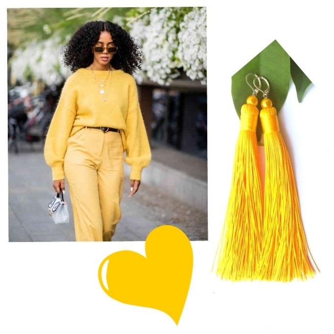 10 Looks amarillos para tus pendientes de flecos amarillos Colores en Bisuteria, Joyas | Looks, Novedades | MANGALA, Pendientes