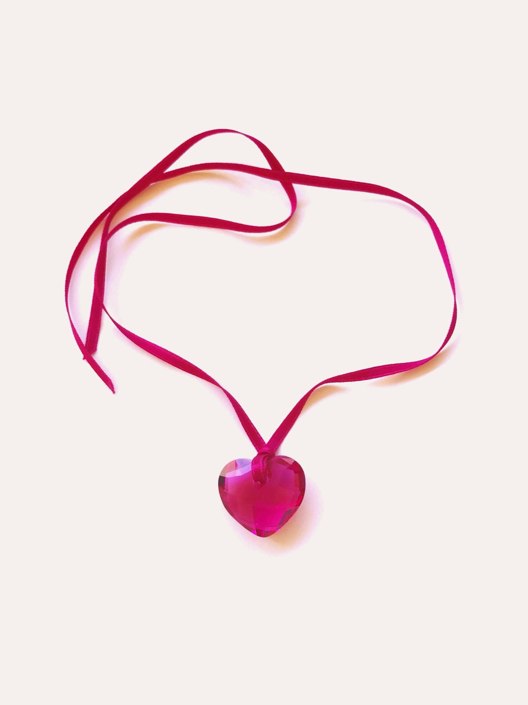 Collar Corazón fucsia Swarovski - SIMBARU - Pendientes en arcilla polimerica