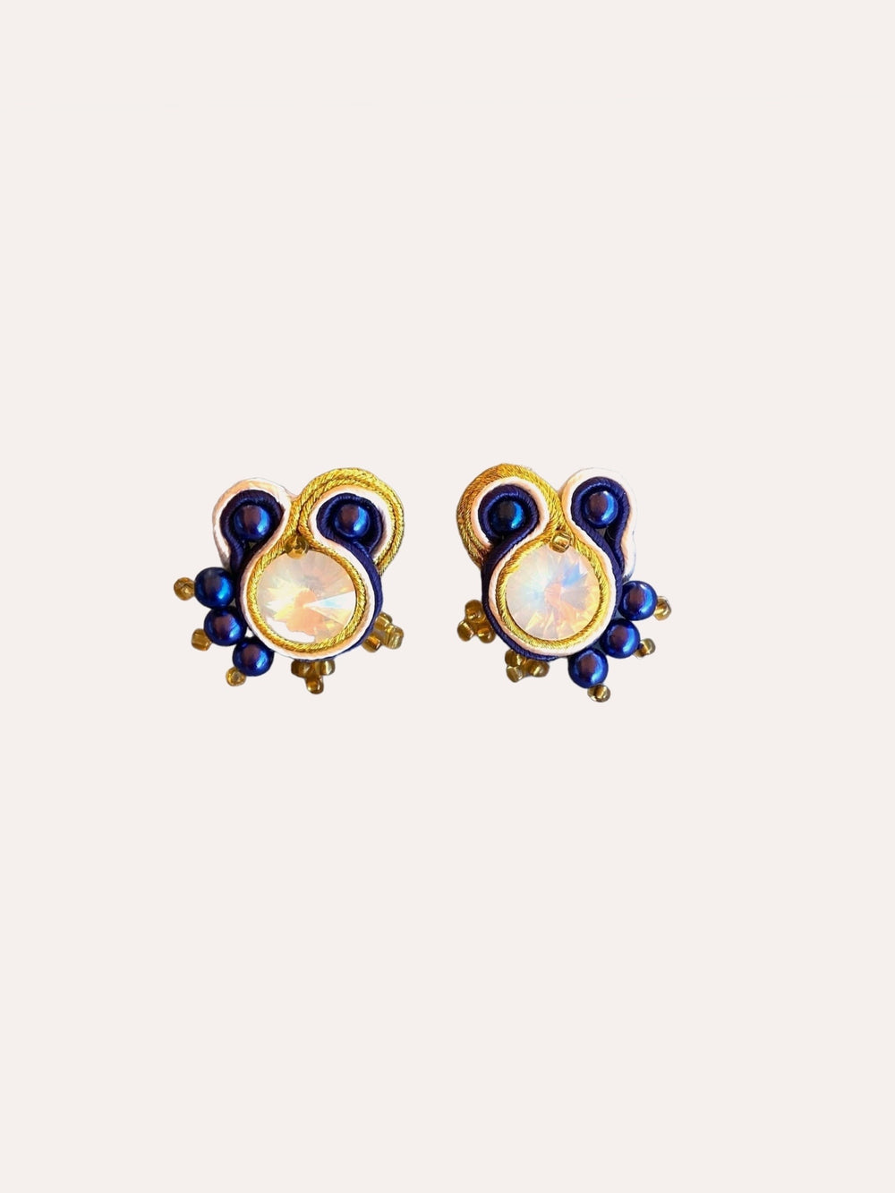 Pendientes boton Soutache Ibiza 30 mm - SIMBARU - Pendientes en arcilla polimerica