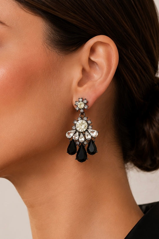 Pendientes de strass Flor cristalina