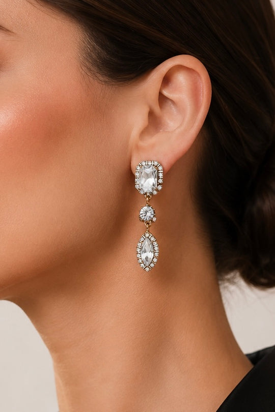 Pendientes Lagrimas de cristal y strass