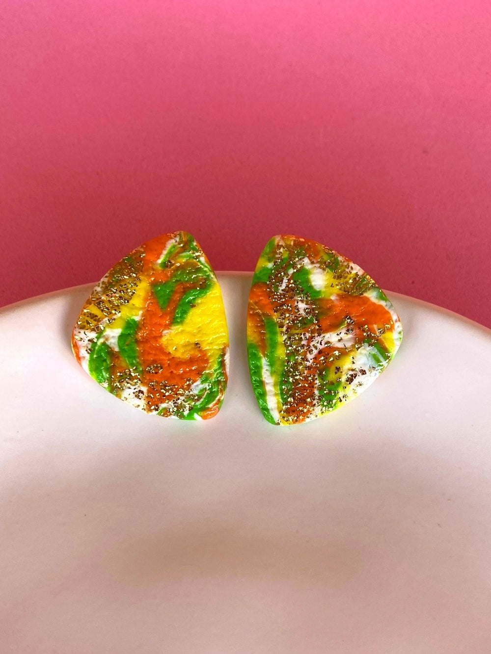 Pendientes boton Verona Spring Gold