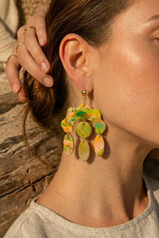 Pendientes Santiago Verde Junco
