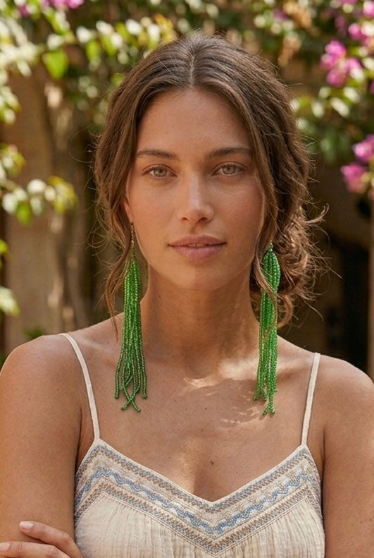 Pendientes Bahamas verde cristal