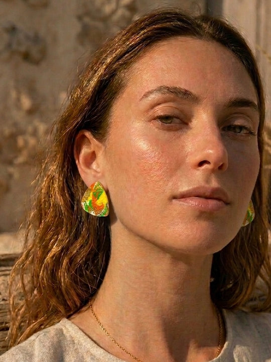 Pendientes boton Verona Spring Gold