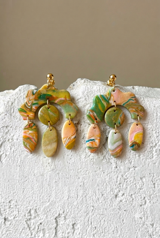 Pendientes Santiago Verde Junco