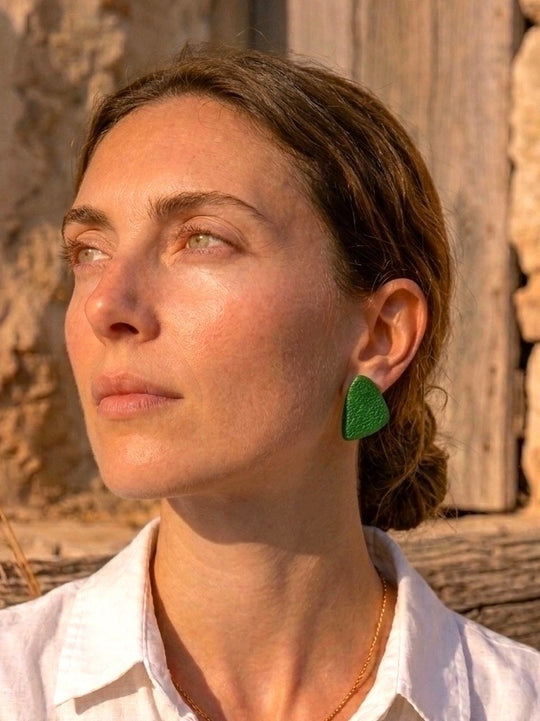 Pendientes boton Hagen Essentials textura
