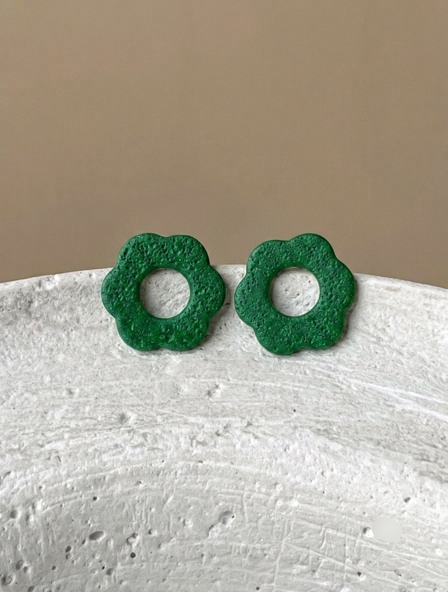Pendientes boton Camila 33 mm Essentials textura
