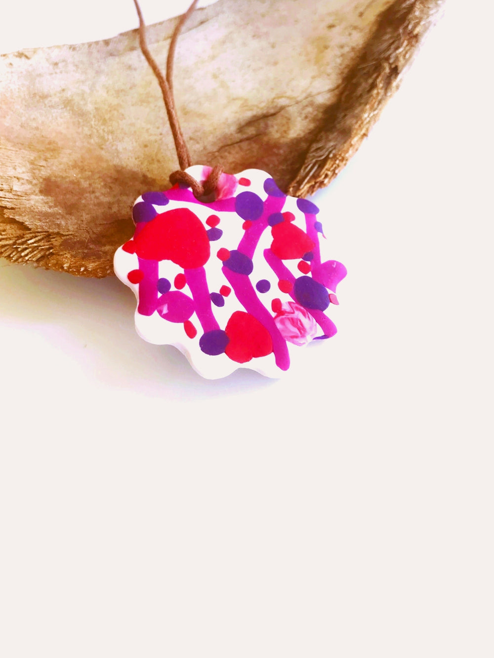 Collar Charlotte Purple mix Zero waste - SIMBARU - Pendientes en arcilla polimerica