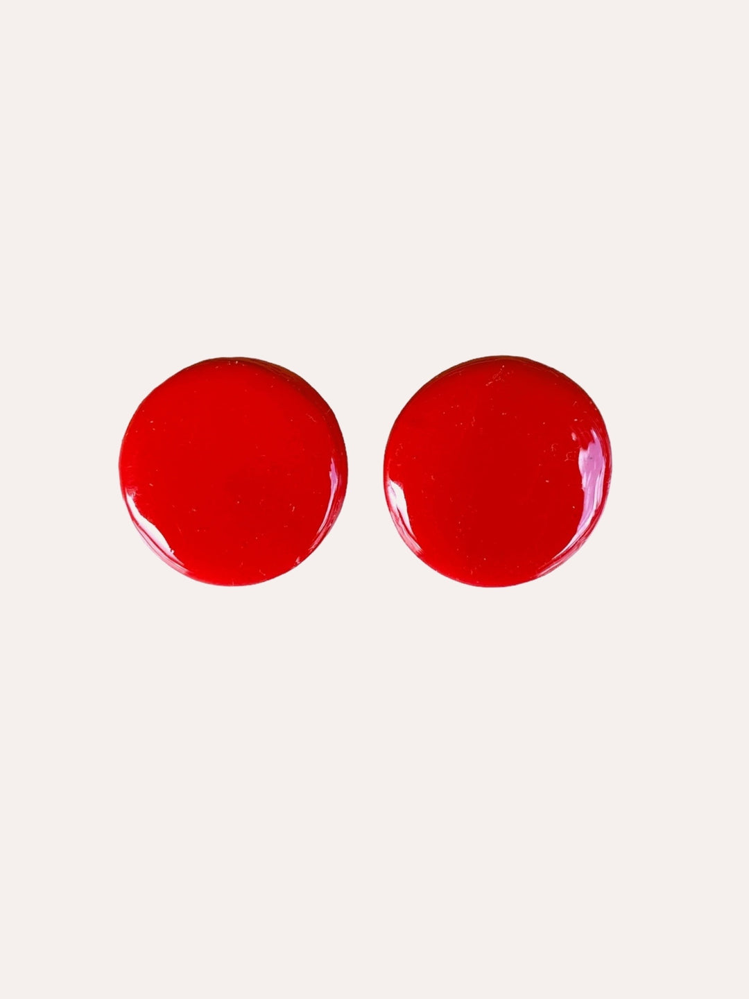 Pendientes boton Viena 25 mm rojo - SIMBARU - Pendientes en arcilla polimerica