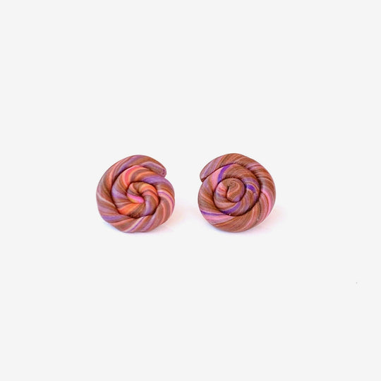 Pendientes Caracola Studs 20 mm Zero waste - SIMBARU - Pendientes en arcilla polimerica